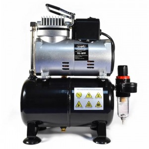 Single-cylinder compressor with receiver and forced cooling UAirbrush TC-18TF
