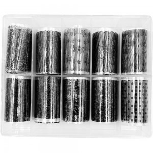  Wide nail art foil set 50 cm 10 pcs BLACK LACE ,MAS087