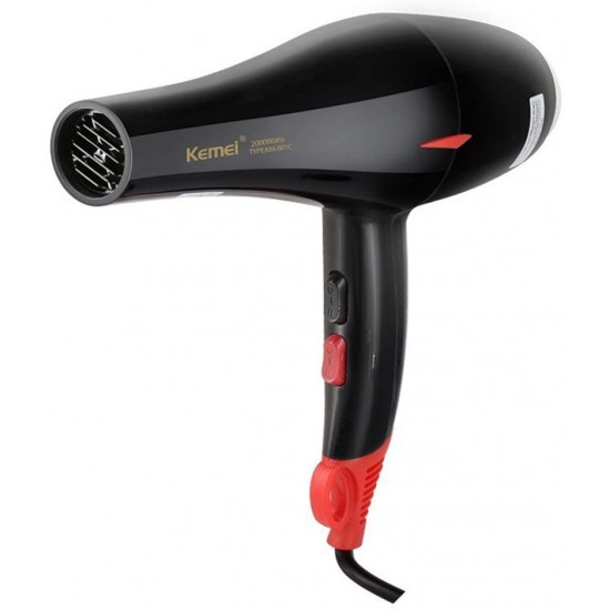 Hair dryer 801C 1800W, hair dryer Kemei KM-801C, for styling, high-quality hair dryer, ergonomic design, 2 heating modes, 2 speeds, 60918, Electrical equipment,  Health and beauty. All for beauty salons,All for a manicure ,Electrical equipment, buy with w