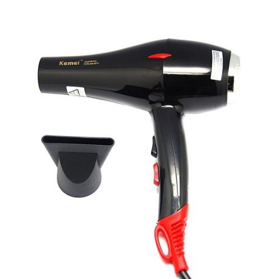 Secador de cabelo 801С 1800W, secador de cabelo Kemei KM-801C, para modelar, secador de cabelo de alta qualidade, design ergonômico, 2 modos de aquecimento, 2 velocidades-60918-China-Tudo para manicure