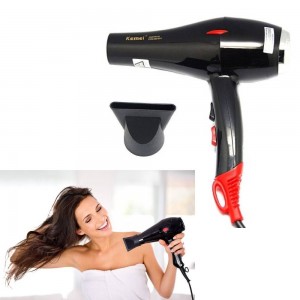 Hair dryer 801С 1800W, Kemei KM-801C hair dryer, for styling, high-quality hair dryer, ergonomic design, 2 heating modes, 2 speeds