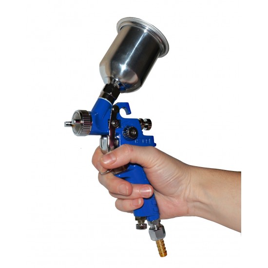 Paint gun pneumatic HVLP mini, nozzle 0.8 mm, top feed, tank 100 ml.-tagore_H-2000G1-TAGORE-Airbrushing for confectioners