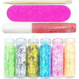  Set for decorative manicure MEIJIAER with multi-colored sawdust
