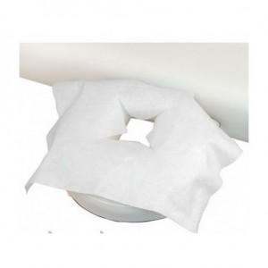 Massage table napkin with hole (Y) Polix PRO MED 40*35cm (50pcs / pack) from spanlace (4823098703198)