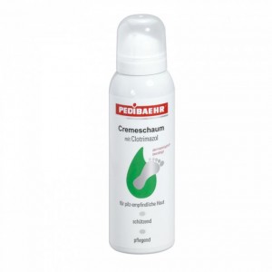 Crème-foam antischimmelmiddel met clotrimazol en ureum, 125 ml. Pedibaehr.