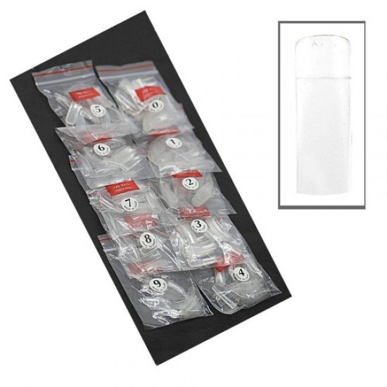 Tips 500pcs in a bag transparent (classic)-58602-China-Nail tips, nail forms for