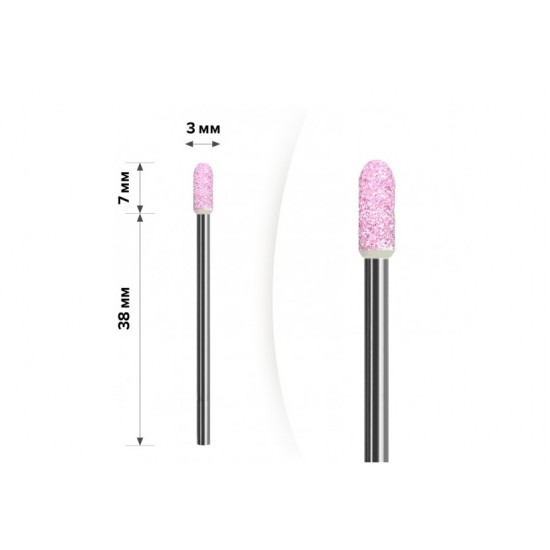 Corundum nozzle cylinder rounded pink stone, 32882, Corundum cutters,  Health and beauty. All for beauty salons,All for a manicure ,Fresers for manicure, buy with worldwide shipping