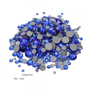 Синие камни Разного размера S3-SS12 стекло 1440 штук  