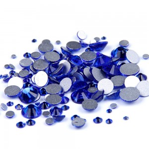  Pedras azuis Tamanhos diferentes S3-SS12 vidro 1440 peças