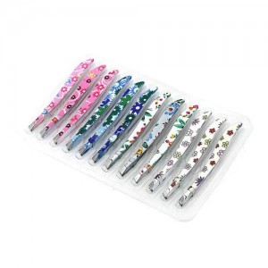  Eyebrow tweezers 12pcs/pack (flowers #3)