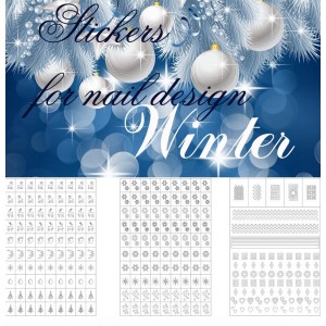 Stencils-stickers voor nail art Winter