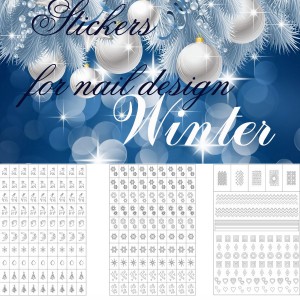 Stencils-stickers voor nail art Winter