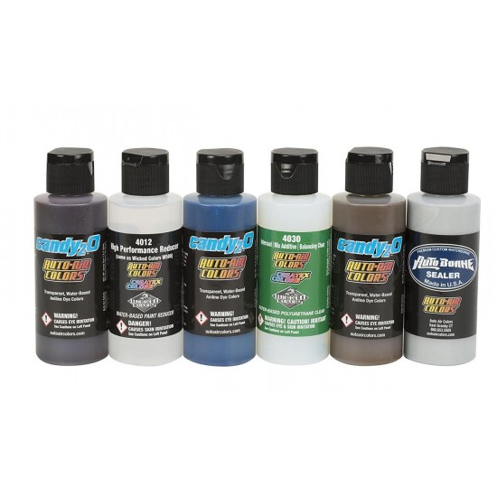 Candy paint Createx Candy2o Hobby Set set 4682-01, 60 ml-tagore_4682-01-TAGORE-Paints for airbrushing