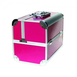  Aluminiowa walizka 2629 różowe linie