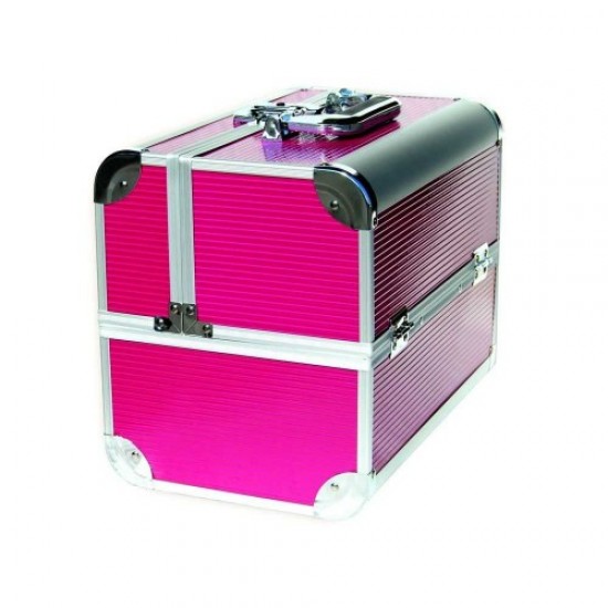 Maleta aluminio 2629 lineas rosas-61168-Trend-Estuches y maletas