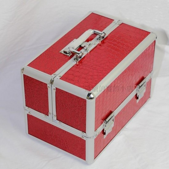 Koffer voor manicure hard 34*21*25 cm RODE KROKODIL ,MIS1550-17505-Trend-Meisterkoffer, Maniküretaschen, Kosmetiktaschen