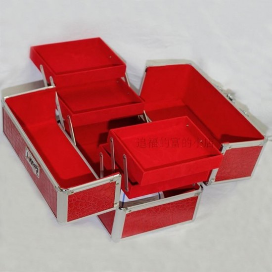 Mala para manicure dura 34*21*25 cm RED CROCODILE ,MIS1550-17505-Trend-Malas de mestre, bolsas de manicure, bolsas de cosméticos