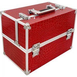  Valise pour manucure rigide 34*21*25 cm CROCODILE ROUGE ,MIS1550