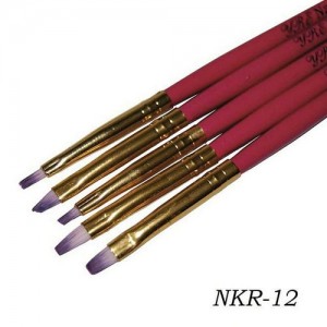  Set de 5 pinceaux pour peinture chinoise (manche bordeaux)