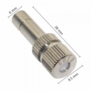 Stainless steel mist nozzles with ceramic valve 0.1 - 0.6 mm for humidification, cooling, dedusting, processing