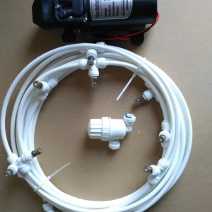 Fogging kit 10m. 10 nozzles 0.3mm. with a pump. White.