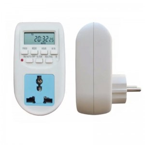 Universal timer socket with weekly programmer, LCD display, digital
