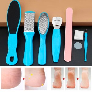 Pedicure kit 8 PCs, grater, file, Burr knife, corns knife, blades,