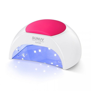 Lámpara secador de uñas SUNUV SUN 2C, almohadillas de silicona de colores reemplazables, 48W, UV/LED, temporizador, 33 diodos