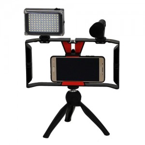 Phone stand BJ-ND98 with light and microphone (tripod)