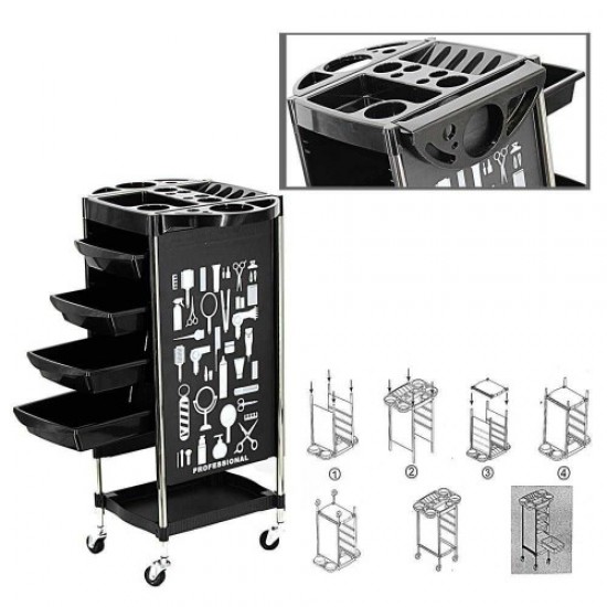 Trolley for interior 802 black, 952727282, Equipment for beauty salons, spare parts,  Health and beauty. All for beauty salons,Equipment for beauty salons, spare parts ,  buy with worldwide shipping
