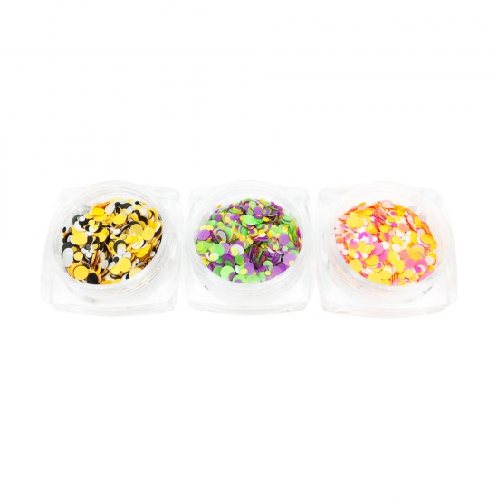 Een set felgekleurde confetti in potjes Nageldecoraties 12 potjes-19247-Китай-Decor en nagelontwerp