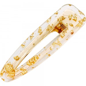 Hair clip TRANSPARENT with gold foil