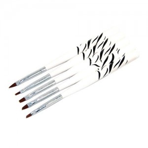  Set penselen 5st voor Chinese schilderkunst (zwart-wit korte steel)