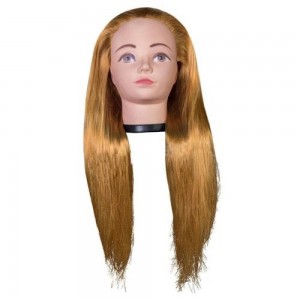  Tête de modelage 4-NT-144 cheveux artificiels brun clair