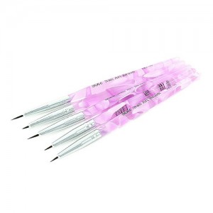  Chinese painting brush set 5pcs (transparent pen/purple)