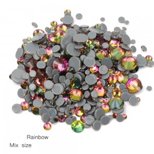  Rainbow stones of different sizes glass 1440 pcs