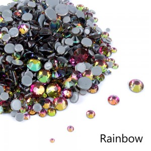  Rainbow stones of different sizes glass 1440 pcs