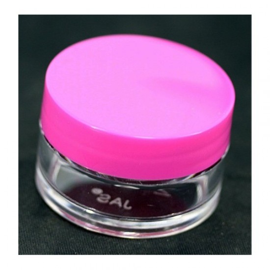 Transparent jar 15-20g pink lid, 57481, Containers, shelves, stands,  Health and beauty. All for beauty salons,Furniture ,Stands and organizers, buy with worldwide shipping