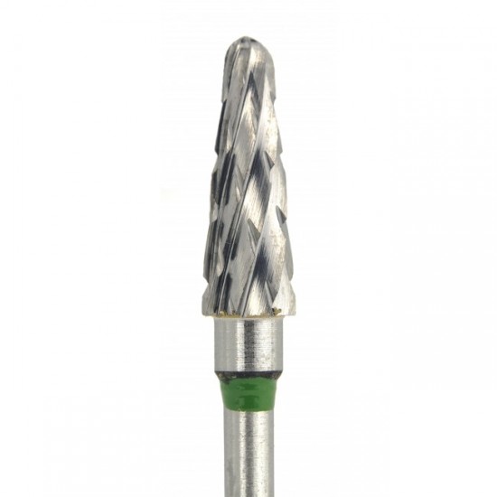 Cortador de metal duro Corte cônico Grosseiro verde cruciforme, durável, carboneto de tungstênio-64090-saeshin-dicas para manicure