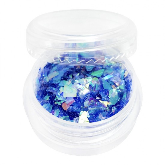 Mica in a jar is BLUE. Full to the brim and convenient for the master container. Factory packaging-18020-China-Decor and nail design