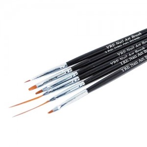  Set of 6 brushes for painting (black pen)