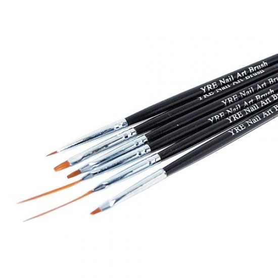 Set van 6 penselen om te schilderen (zwarte pen)-59066-China-Penselen