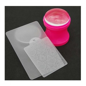 Печать силиконовая для стемпинга (розовая/синяя)