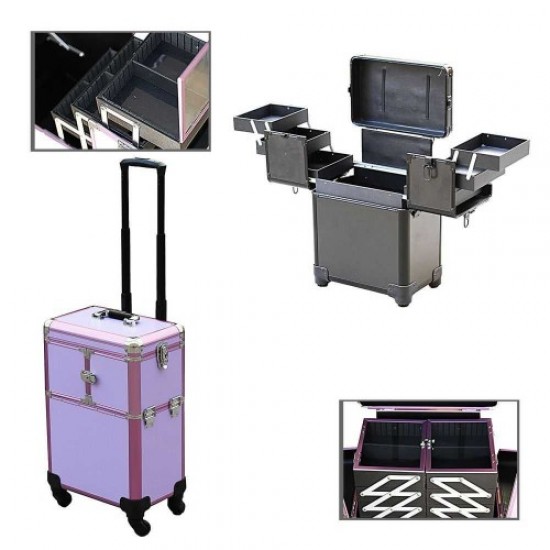 Koffer 02# auf Rädern (lila)-60964-Trend-Meisterkoffer, Maniküretaschen, Kosmetiktaschen