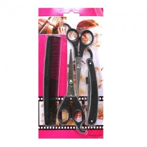  Set 4in1 scissors-comb-straight razor LB414