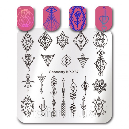Plates for stamping Born Pretty Plate BP-X37, 63832, Stamping Born Pretty,  Health and beauty. All for beauty salons,All for a manicure ,Decor and nail design, buy with worldwide shipping