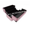 Koffer aluminium 3625 roze ruit-61028-Trend-Masterkoffers, manicuretassen, make-uptassen