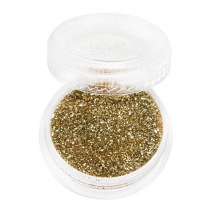 Glitter in a jar of CHAMPAGNE. Full to the brim and convenient for the master container. Factory packaging