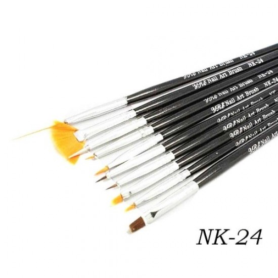 10-delige borstelset voor het schilderen van zwarte pen-59101-China-Penselen