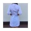 Bestickter Morgenmantel mit Knöpfen WEISS Größe 42-18824-Китай-Kleidung
